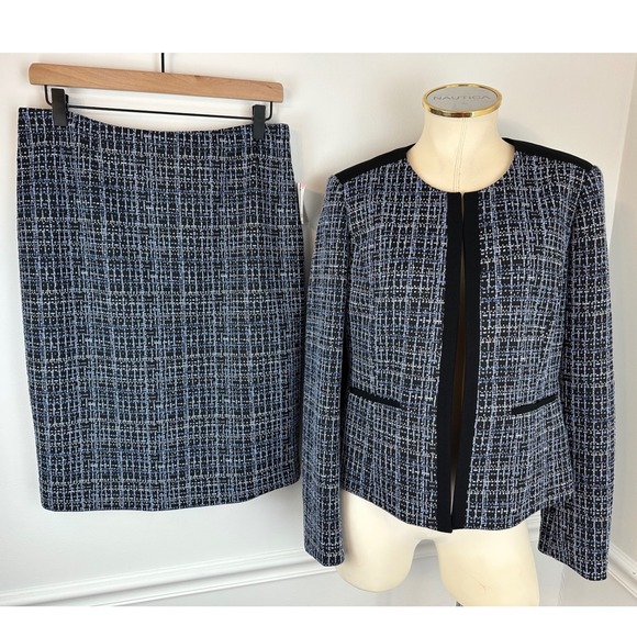 KASPER Blue/Black Matching Skirt & Blazer Suit Separates Set NWT | Size 6 - Picture 1 of 13